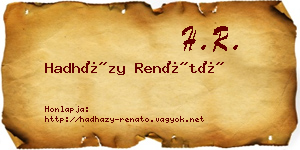 Hadházy Renátó névjegykártya