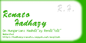 renato hadhazy business card